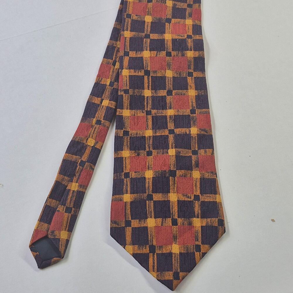 Stonehenge Tie Mens Silk Plaid Check Cocktail Collection Vodka Necktie USA